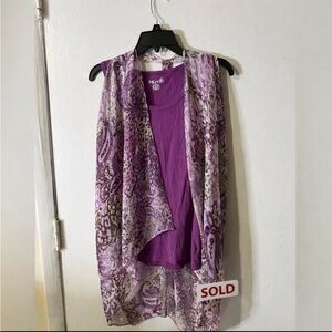 Purple Paisley Vest and Top Set